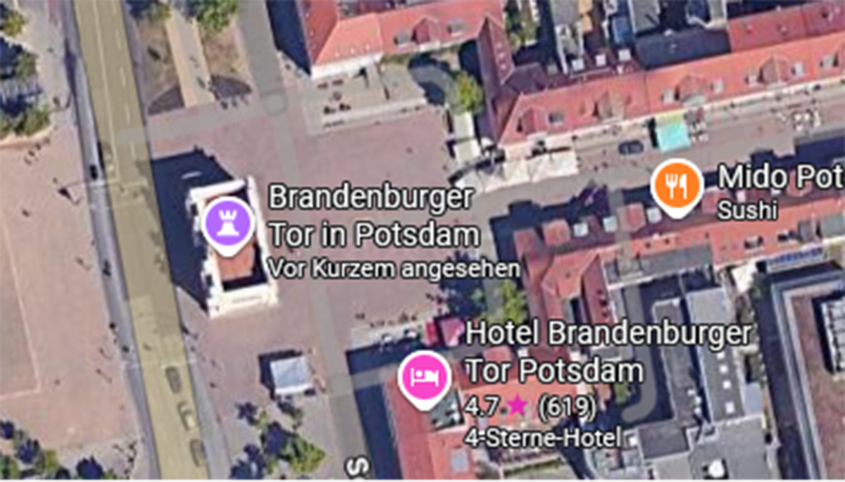 Kartenausschnitt Platz vor dem Brandenburger Tor
